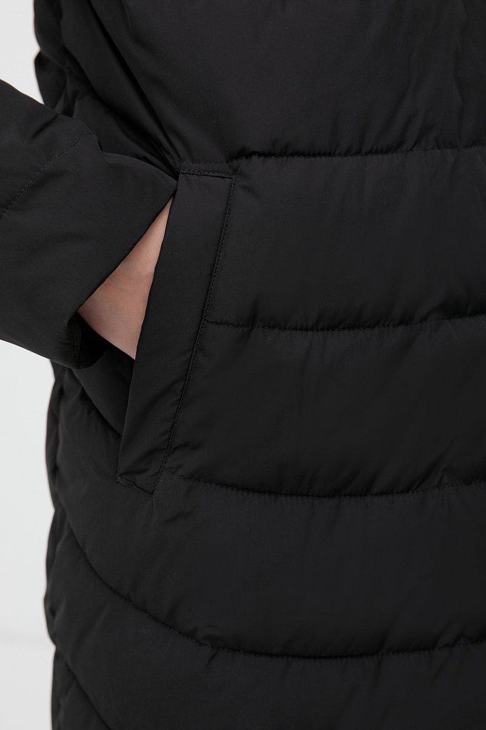 Утепленное пальто женское с капюшоном, Модель FWB110139, Фото №7