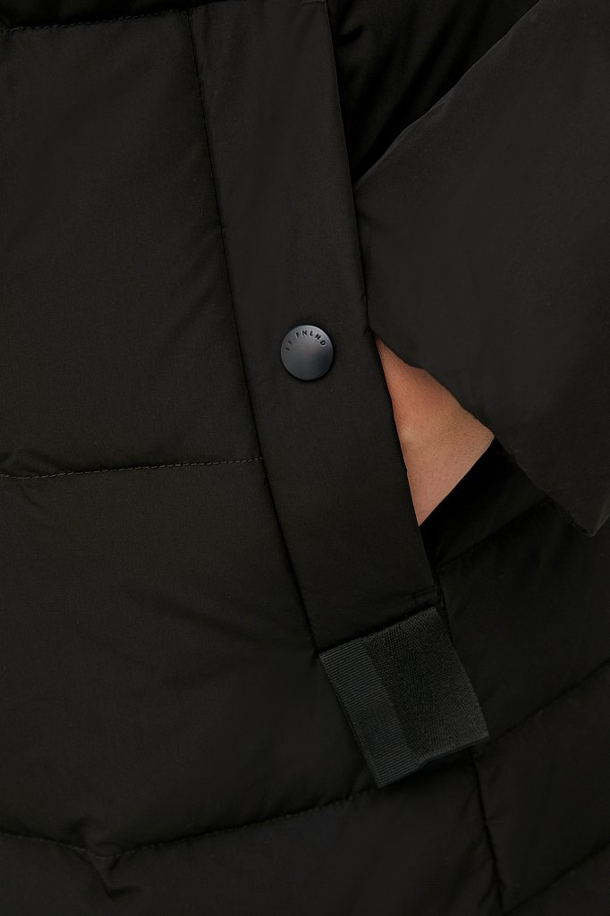Пуховое пальто женское с капюшоном, Модель FWB110141, Фото №7