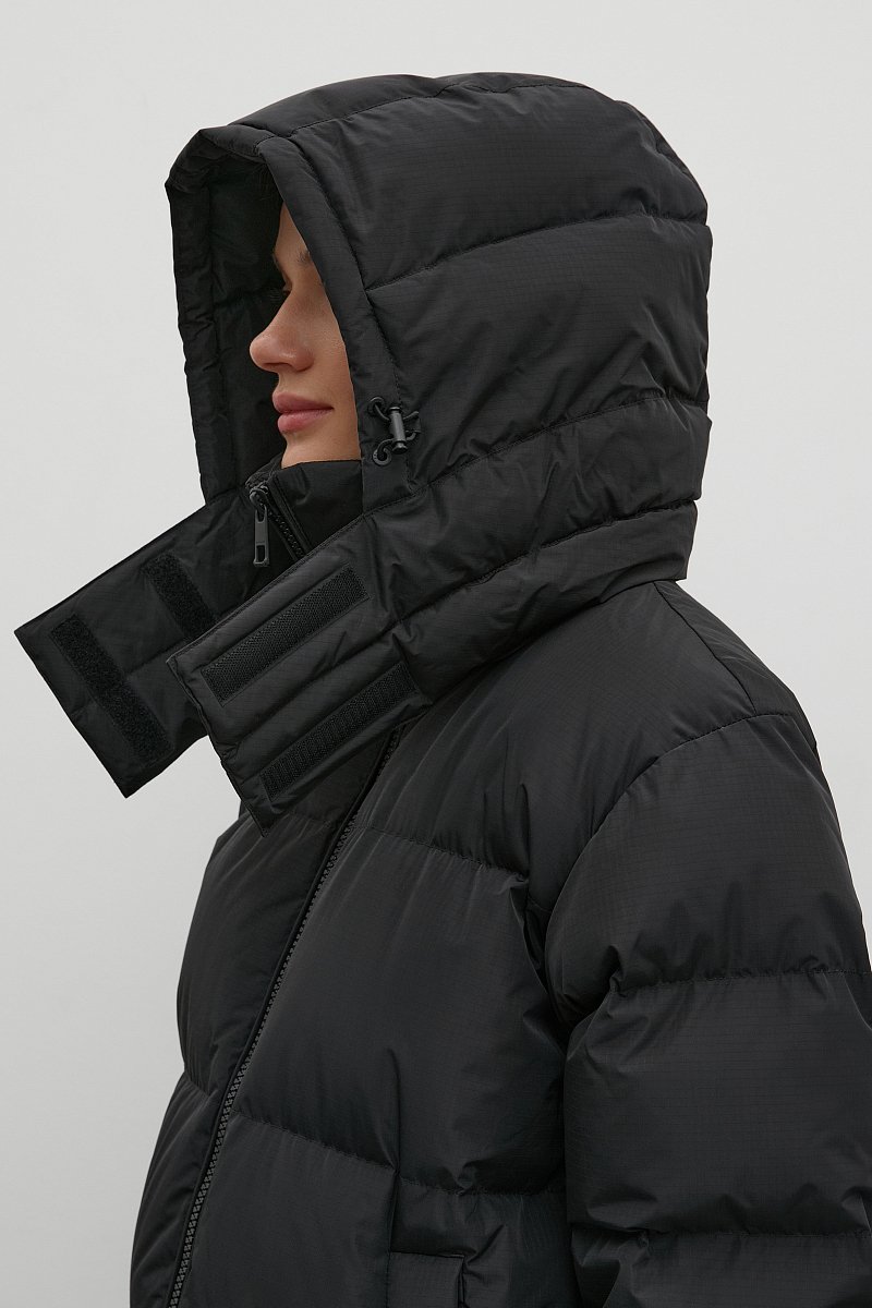 Стеганое пуховое пальто с капюшоном, Модель FWB110147, Фото №7