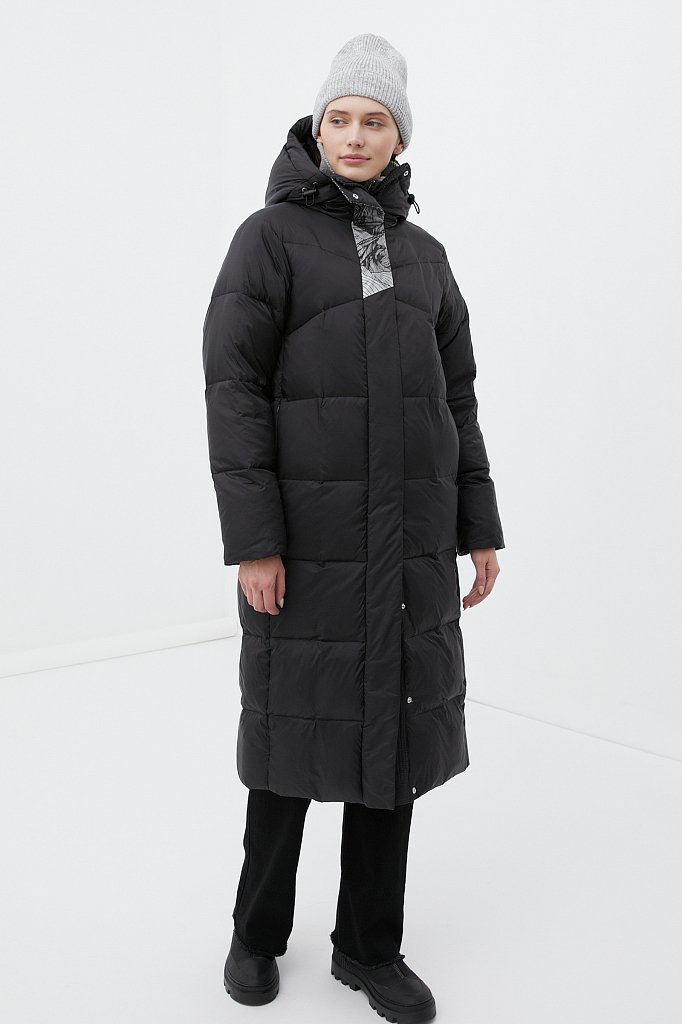Пуховое пальто женское с капюшоном, Модель FWB11014, Фото №2