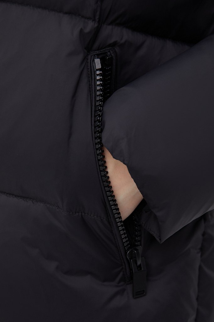 Пуховое полупальто женское, Модель FWB11015, Фото №7