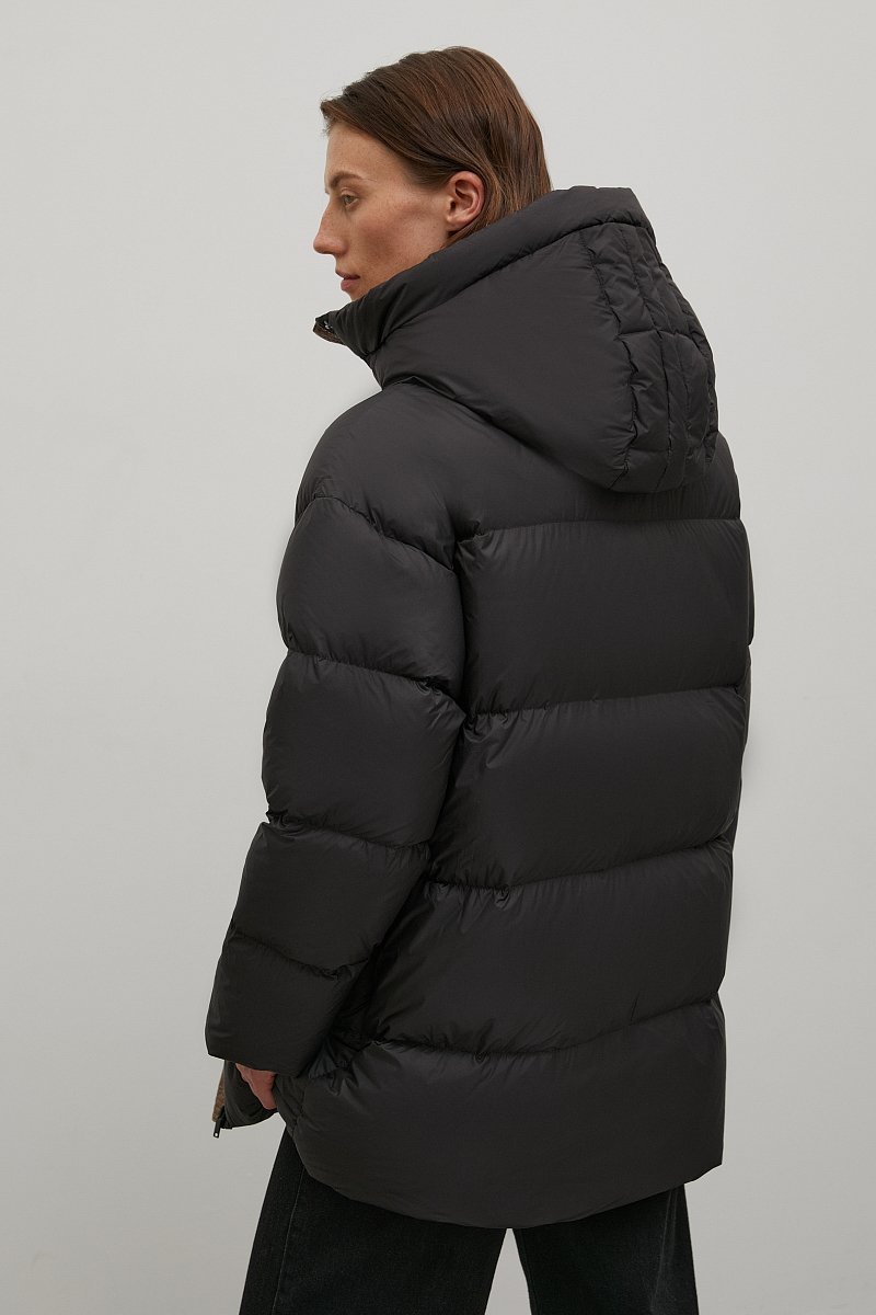 Стеганое пуховое пальто с капюшоном, Модель FWB11025, Фото №5