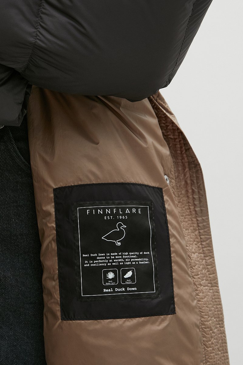 Стеганое пуховое пальто с капюшоном, Модель FWB11026, Фото №5