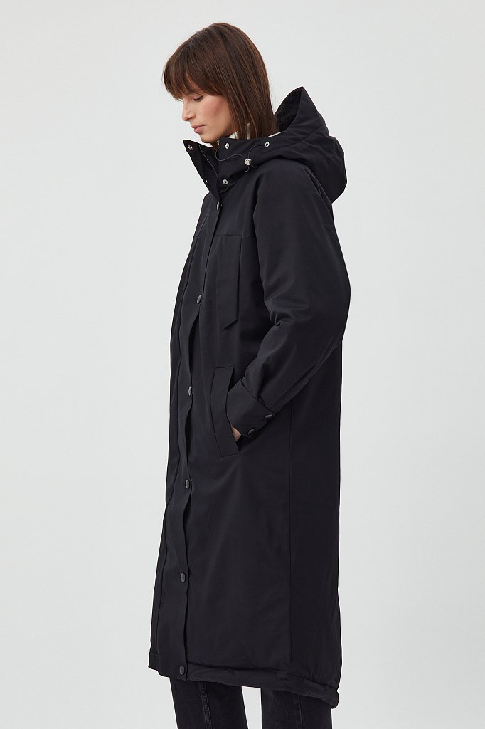 Утепленное пальто с капюшоном, Модель FWB11030, Фото №3