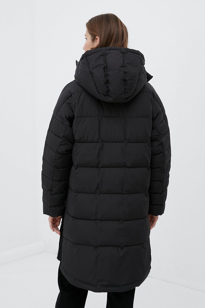 Утепленное пальто женское с капюшоном, Модель FWB11031, Фото №4