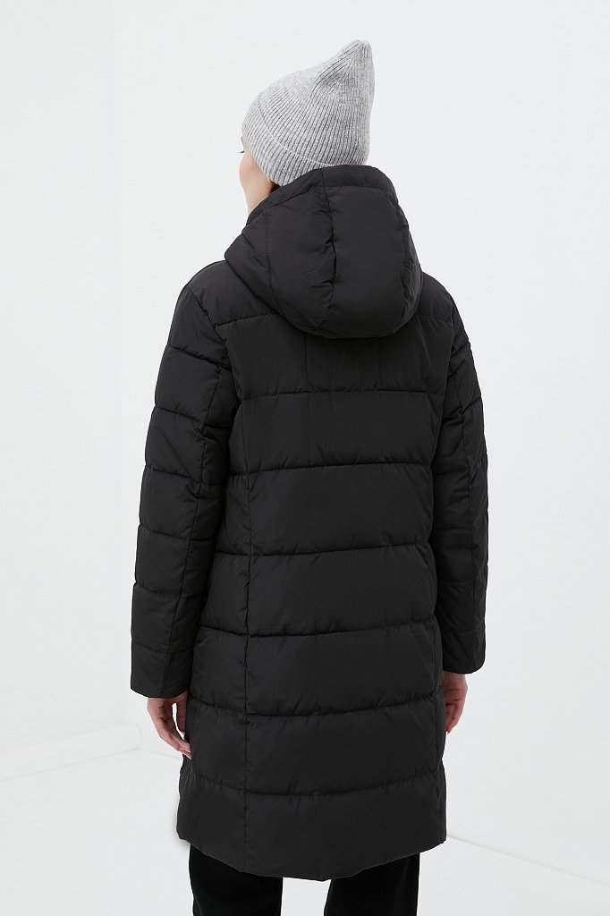 Утепленное пальто женское с капюшоном, Модель FWB11068, Фото №4