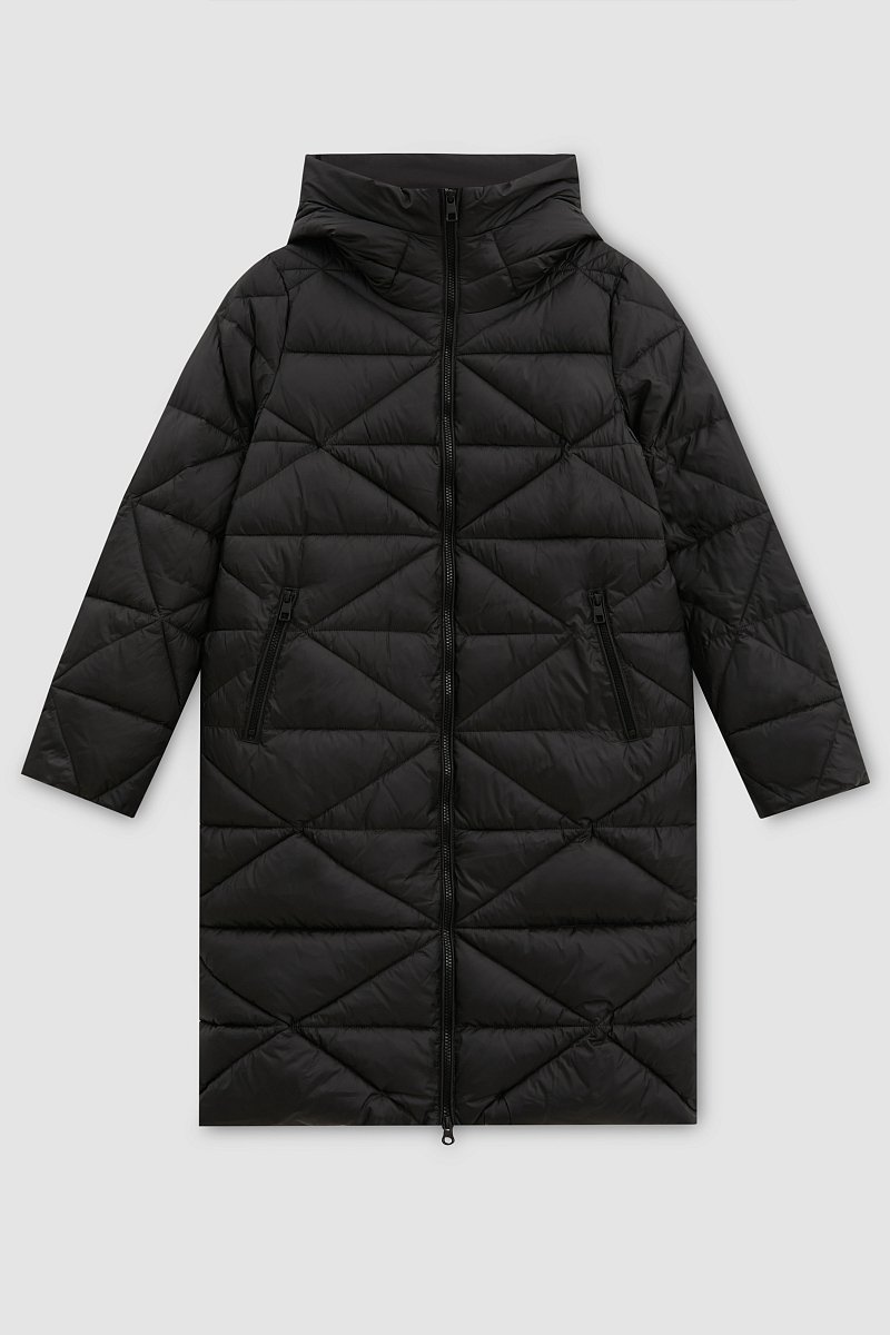 Стеганое утепленное пальто с капюшоном, Модель FWB11075, Фото №10