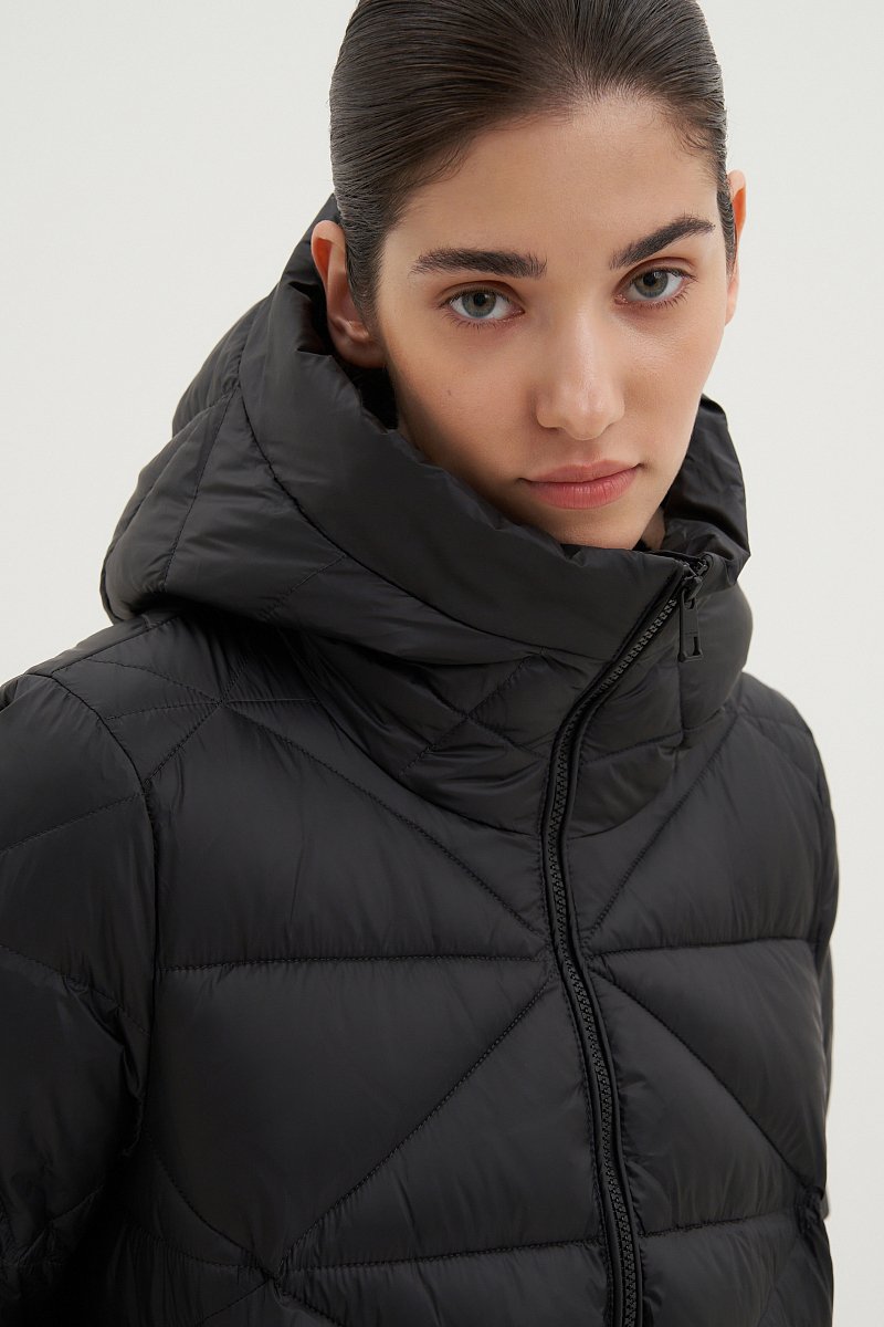 Стеганое утепленное пальто с капюшоном, Модель FWB11075, Фото №6