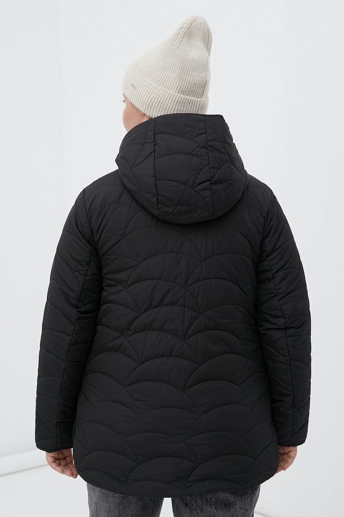 Утепленная стеганная женская куртка с капюшоном, Модель FWB160125, Фото №4