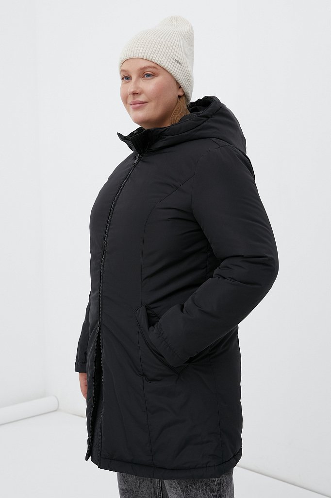 Утепленное пальто женское с капюшоном, Модель FWB160129, Фото №3