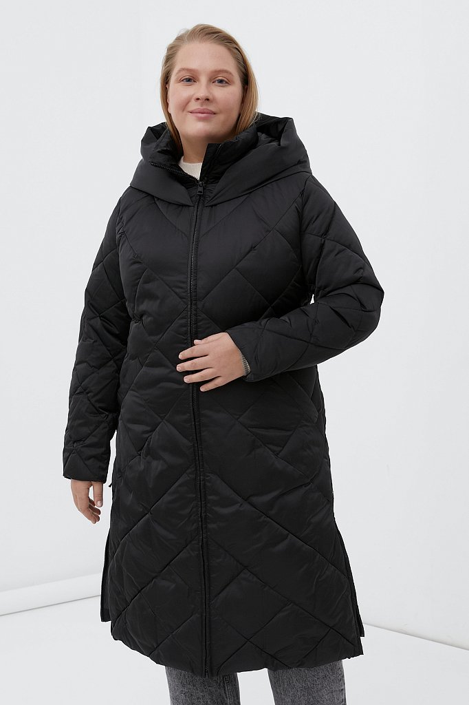 Утепленное пальто женское с капюшоном, Модель FWB160130, Фото №1