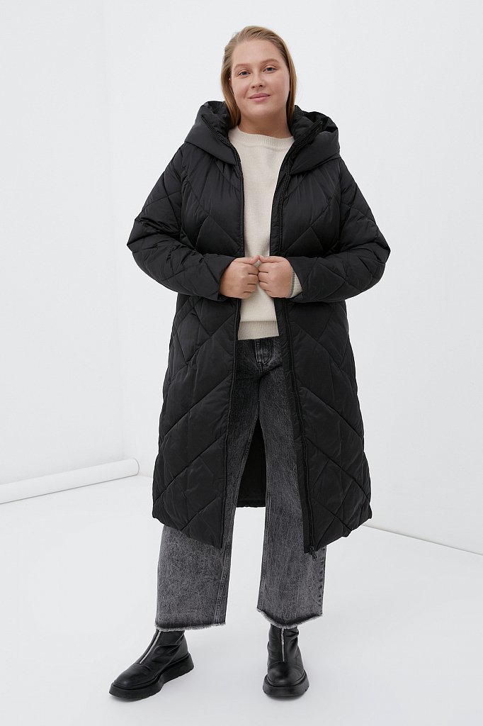 Утепленное пальто женское с капюшоном, Модель FWB160130, Фото №2