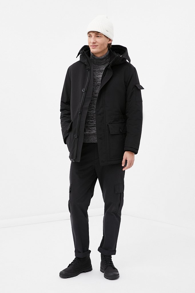 Утепленная куртка мужская с капюшоном, Модель FWB21004, Фото №2