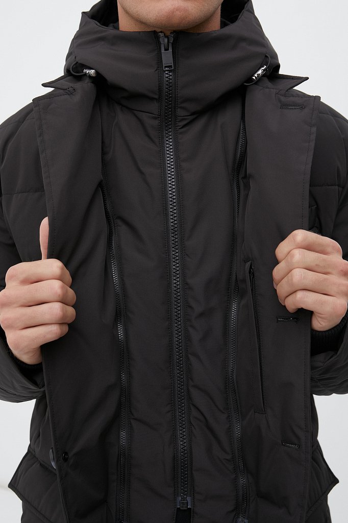 Утепленное пальто с капюшоном, Модель FWB21008, Фото №3