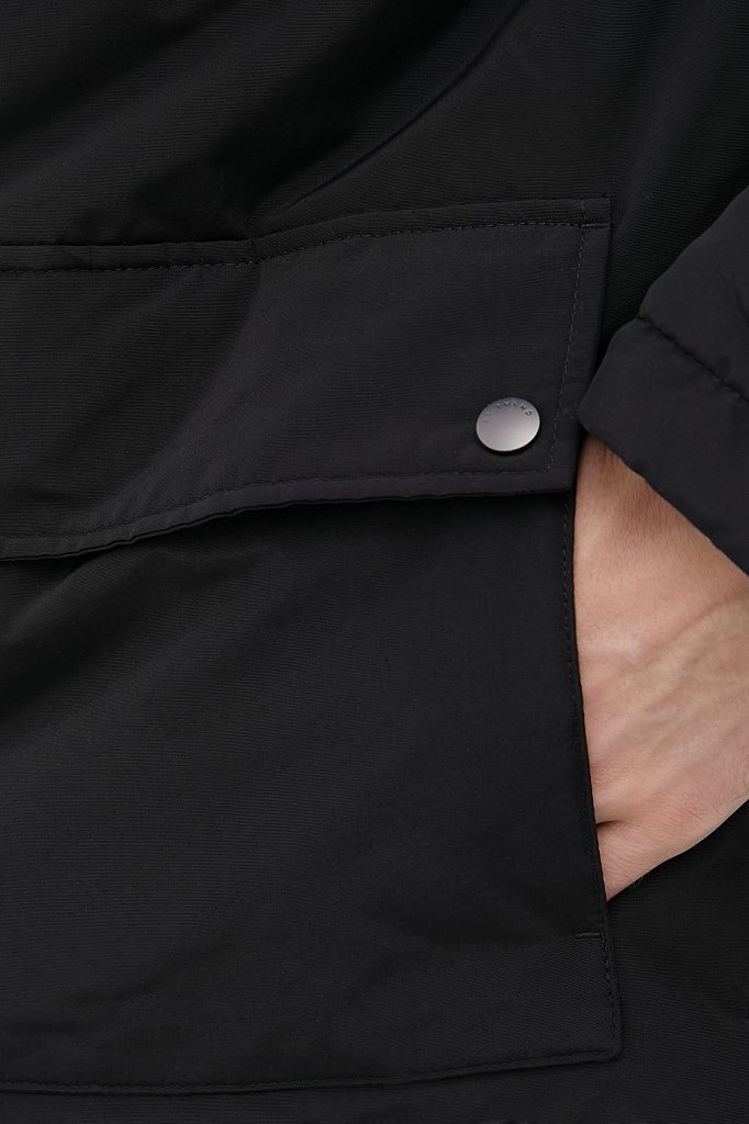 Утепленное полупальто мужское с капюшоном, Модель FWB21071, Фото №7