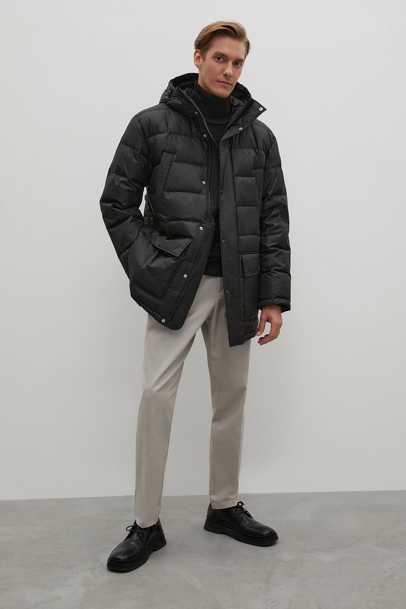 Пуховое пальто с капюшоном, Модель FWB21072, Фото №2