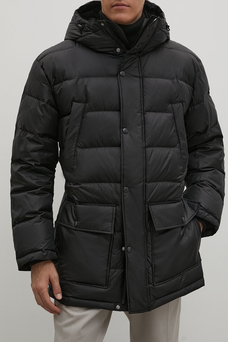 Пуховое пальто с капюшоном, Модель FWB21072, Фото №3
