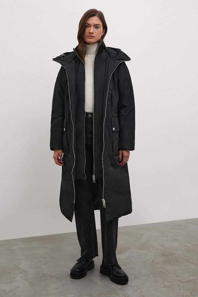 Утепленное пальто с капюшоном, Модель FWB51050, Фото №2