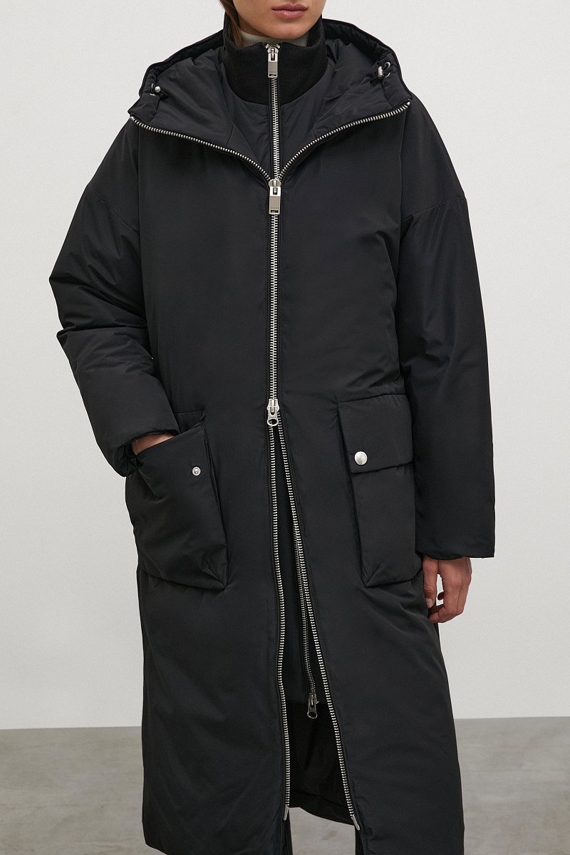 Утепленное пальто с капюшоном, Модель FWB51050, Фото №3