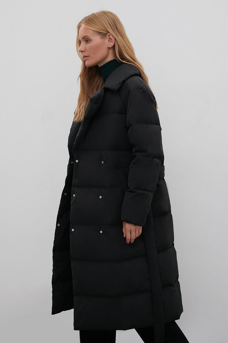 Пуховое пальто с поясом, Модель FWB51053, Фото №4