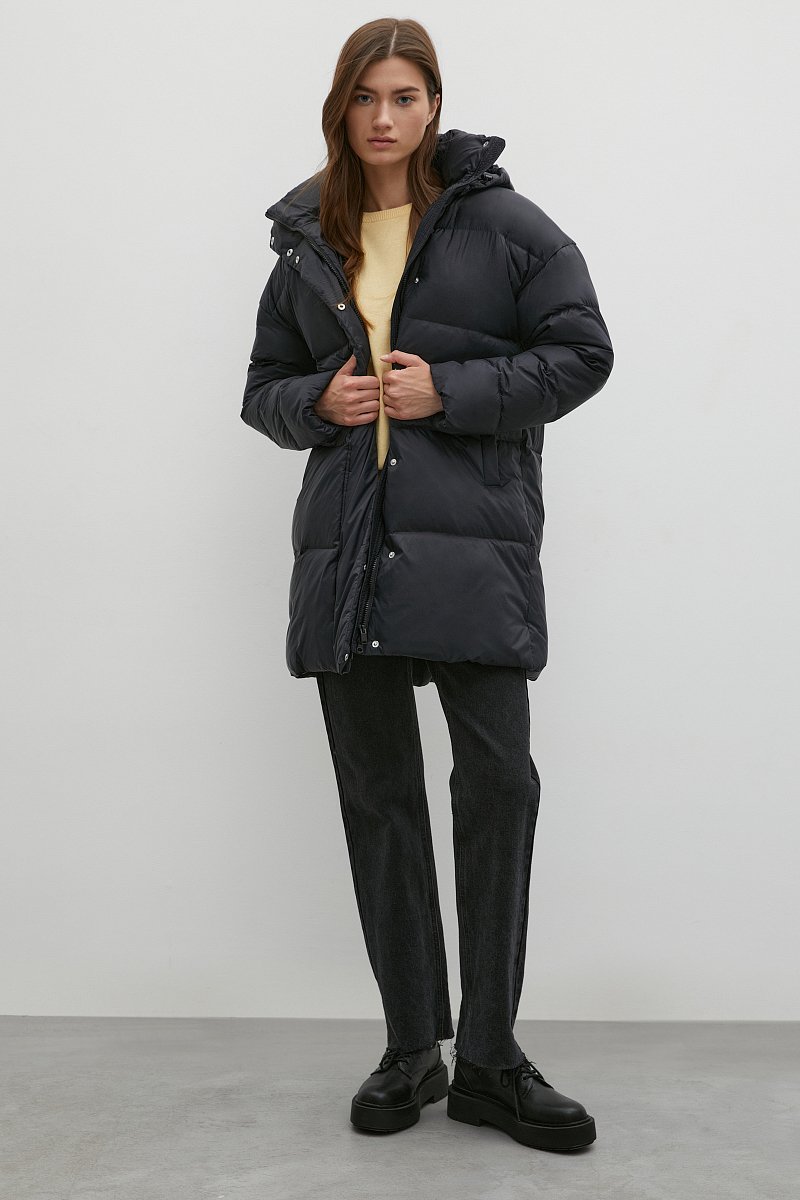 Пуховое пальто с капюшоном, Модель FWB51058, Фото №2