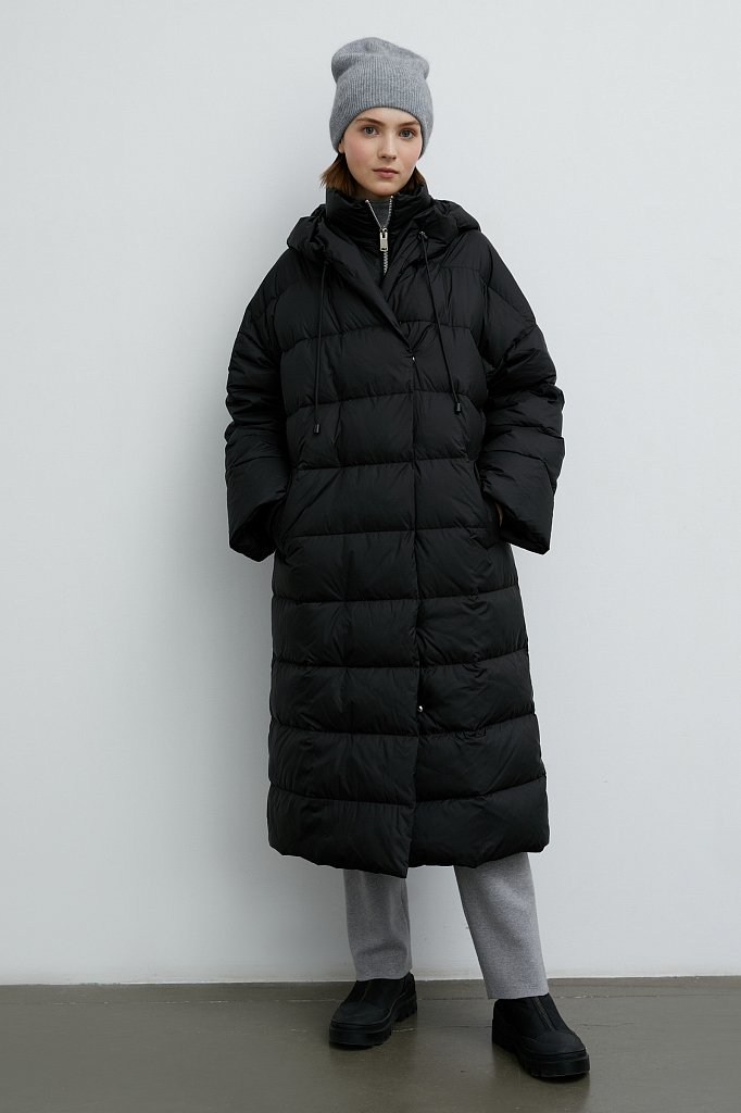Пуховое пальто приталенного силуэта, Модель FWB51062, Фото №1