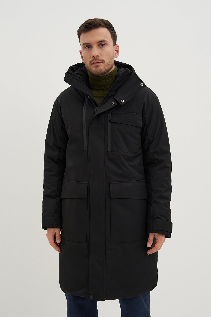 Утепленное пальто с капюшоном, Модель FWB61029, Фото №1