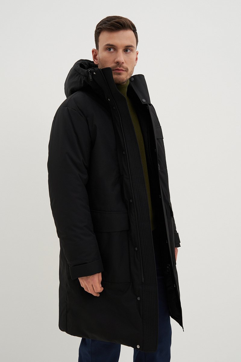 Утепленное пальто с капюшоном, Модель FWB61029, Фото №4