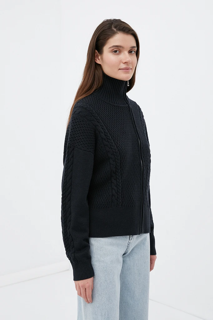 Трикотажный жакет женский на молнии, Модель FWB11159, Фото №3