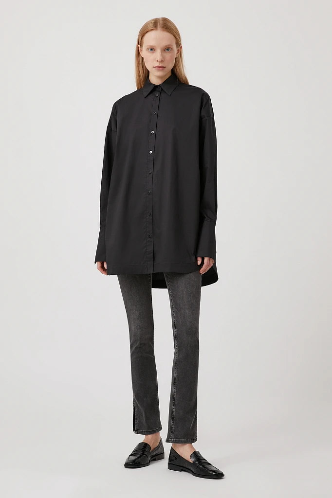 Удлиненная женская рубашка oversize с манжетами, Модель FWB51033, Фото №2