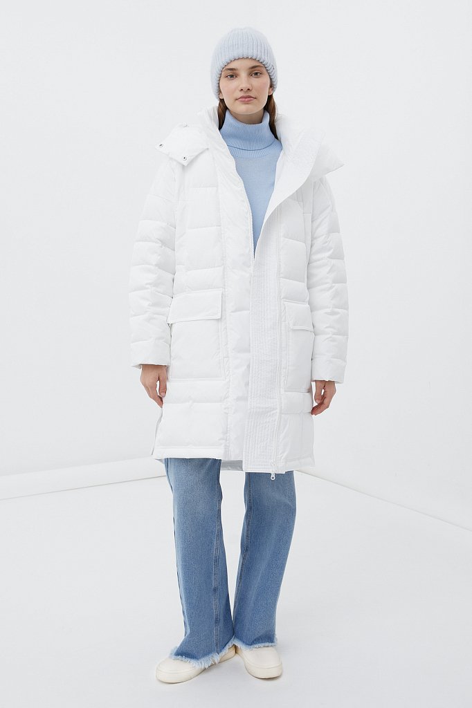 Утепленное пальто женское с капюшоном, Модель FWB11031, Фото №2