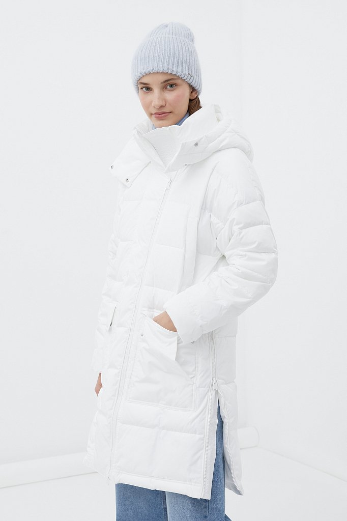 Утепленное пальто женское с капюшоном, Модель FWB11031, Фото №3