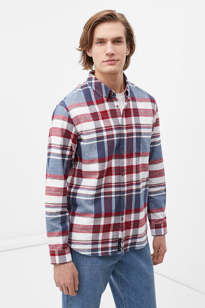 Рубашка мужская в стиле casual, Модель FWB21055, Фото №3