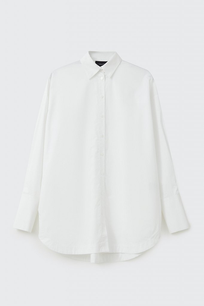 Удлиненная женская рубашка оверсайз с манжетами, Модель FWB51033, Фото №6
