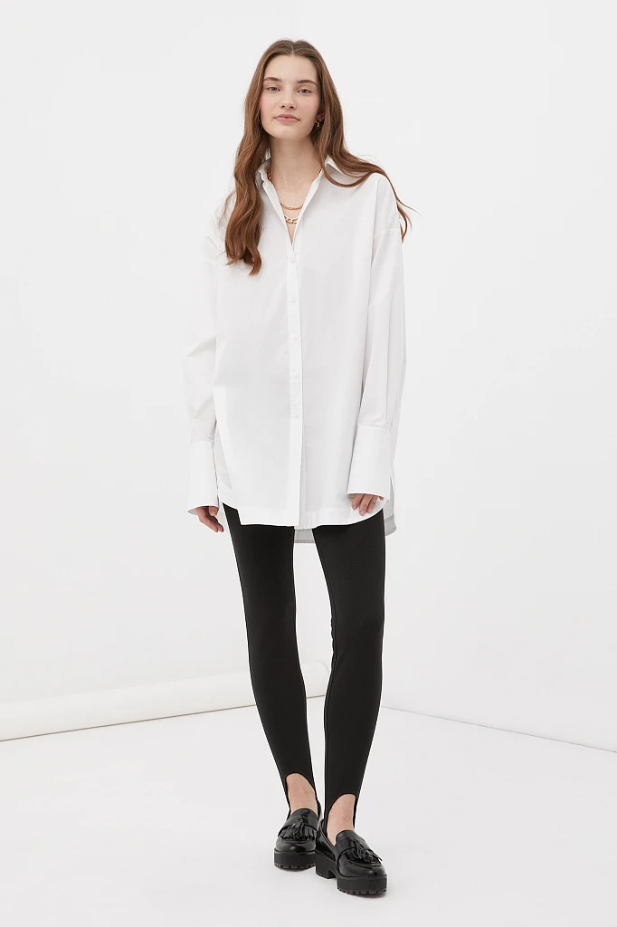 Удлиненная женская рубашка oversize с манжетами, Модель FWB51033, Фото №2