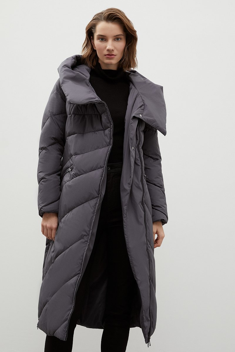 Утепленное пальто женское с капюшоном, Модель FWB11010, Фото №1