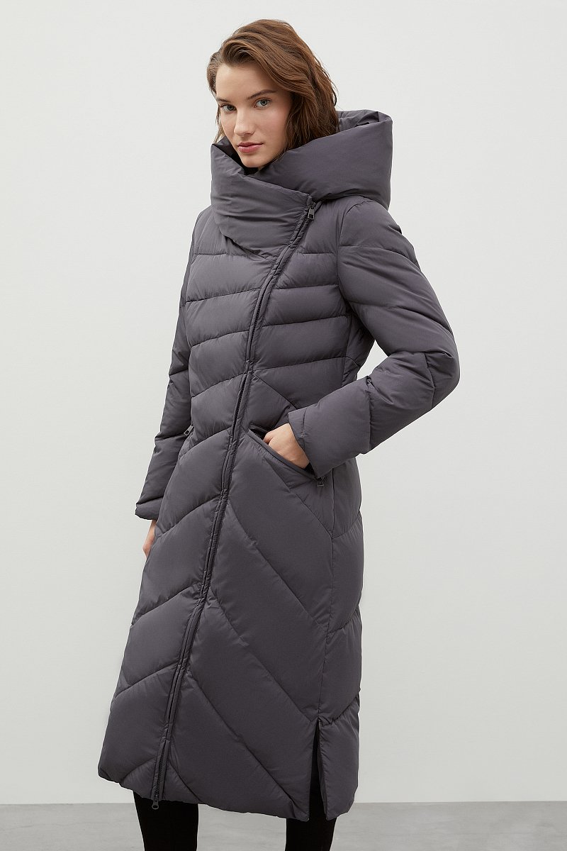 Утепленное пальто женское с капюшоном, Модель FWB11010, Фото №4