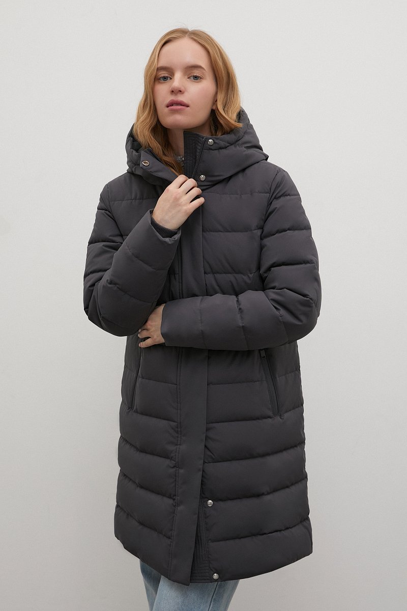 Пуховое пальто силуэта oversize, Модель FWB110122, Фото №1