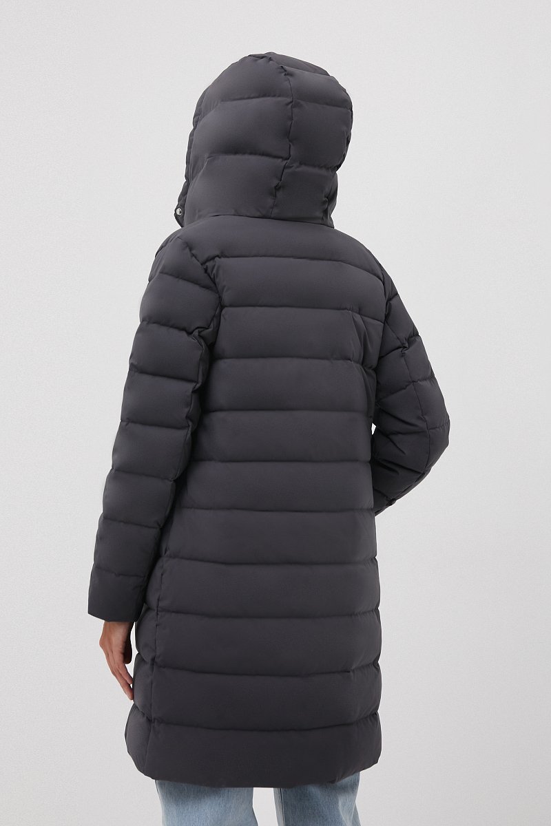 Пуховое пальто женское с капюшоном, Модель FWB110122, Фото №5