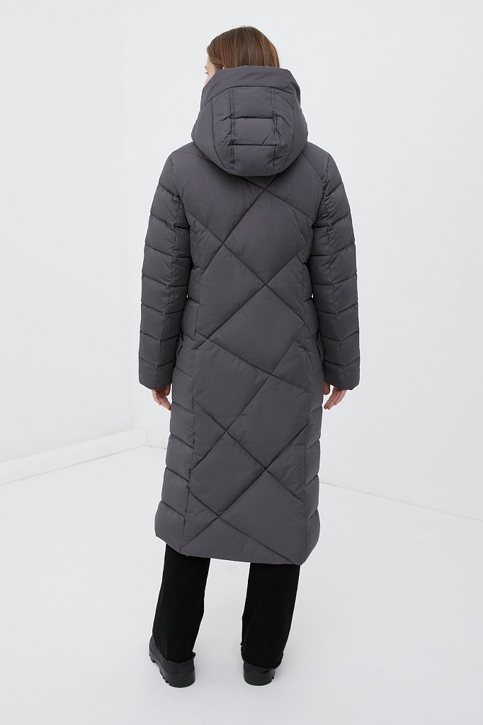 Пуховое пальто женское с капюшоном, Модель FWB11066, Фото №5