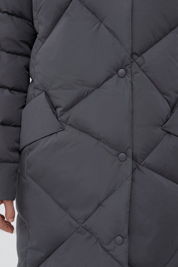 Пуховое пальто женское с капюшоном, Модель FWB11066, Фото №7
