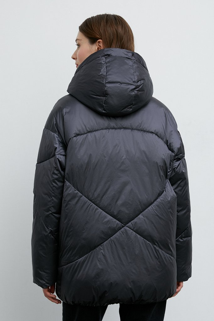 Утепленная стеганая куртка женская с капюшоном, Модель FWB11079, Фото №5