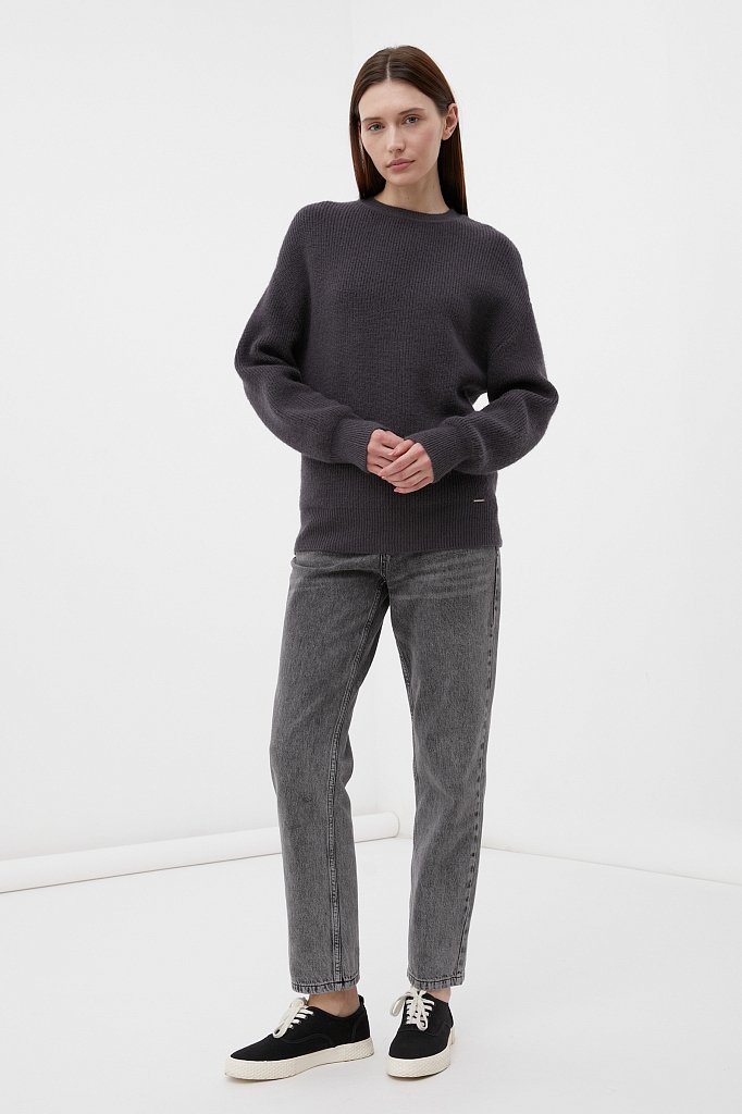 Трикотажный джемпер oversize силуэта, Модель FWB11114, Фото №2