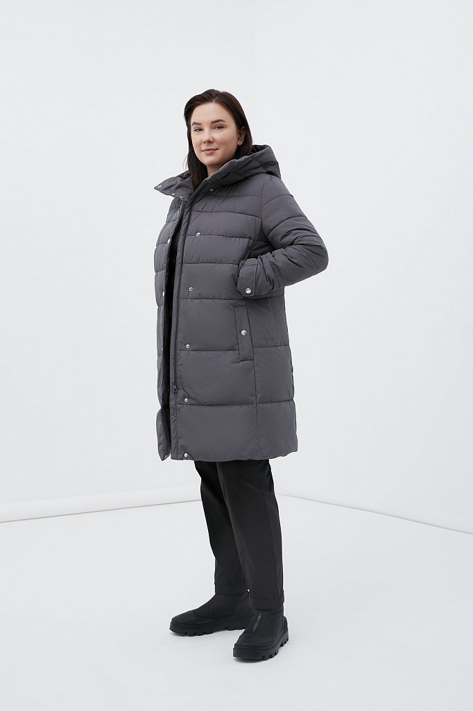 Утепленное пальто женское с капюшоном, Модель FWB160128, Фото №2