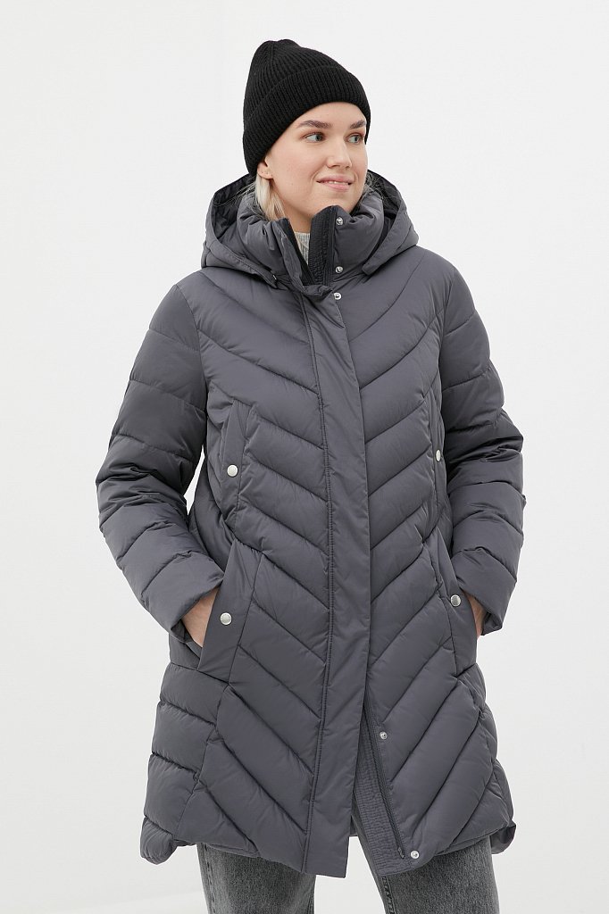 Утепленное стеганое пальто женское, Модель FWB160131, Фото №1