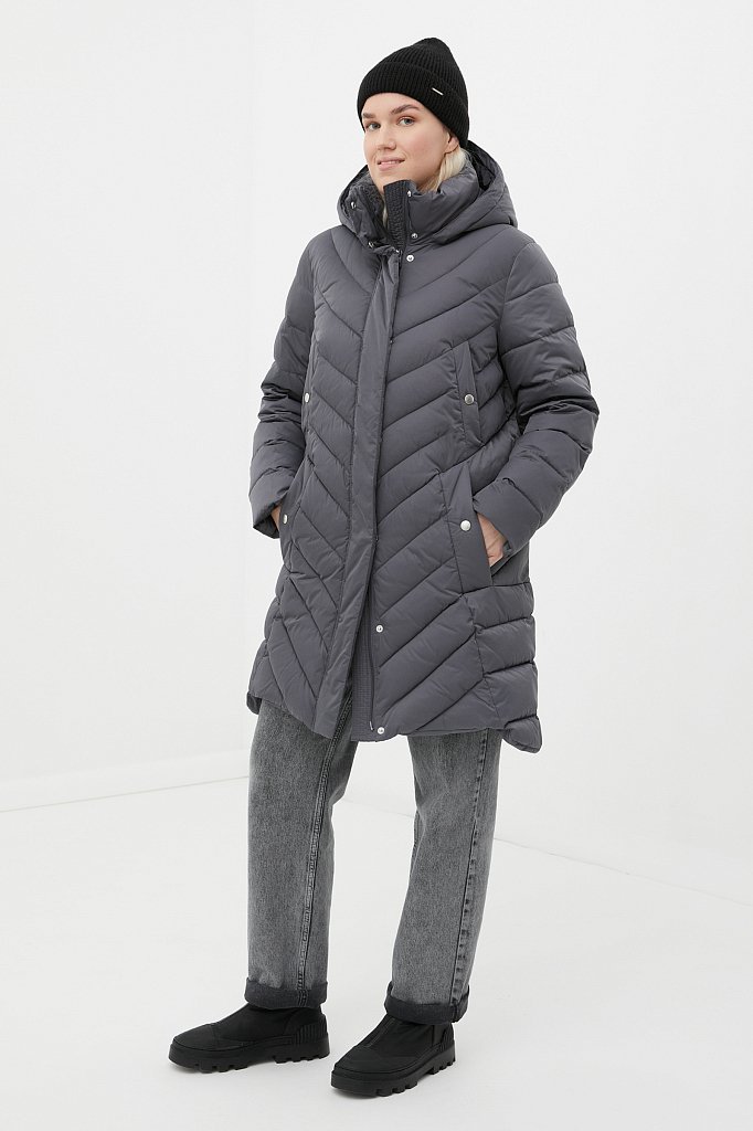 Утепленное стеганое пальто женское, Модель FWB160131, Фото №2