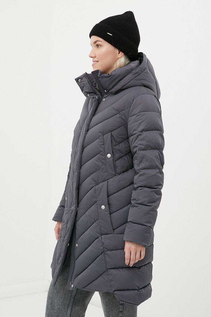 Утепленное стеганое пальто женское, Модель FWB160131, Фото №3