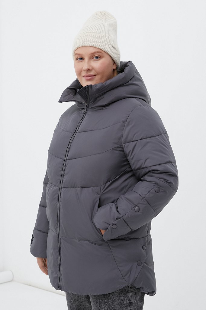 Утепленная стеганая куртка женская с капюшоном, Модель FWB160134, Фото №3