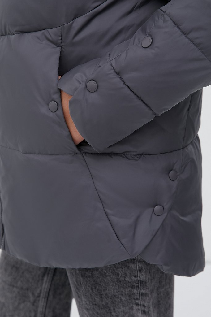 Утепленная стеганая куртка женская с капюшоном, Модель FWB160134, Фото №7