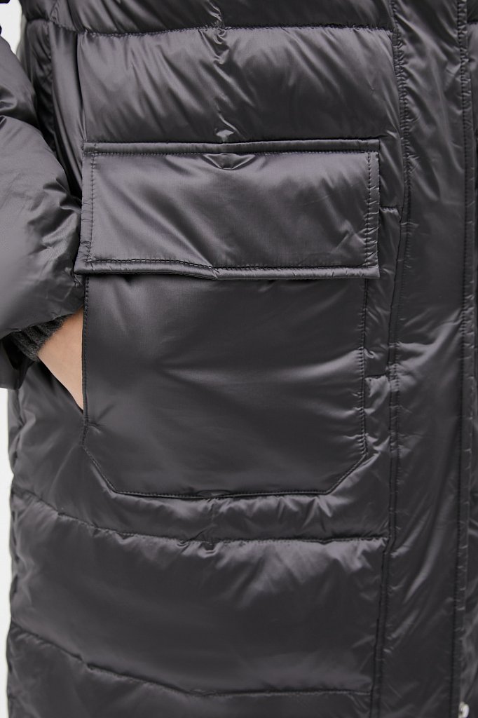 Пуховое пальто женское с капюшоном, Модель FWB51059, Фото №7